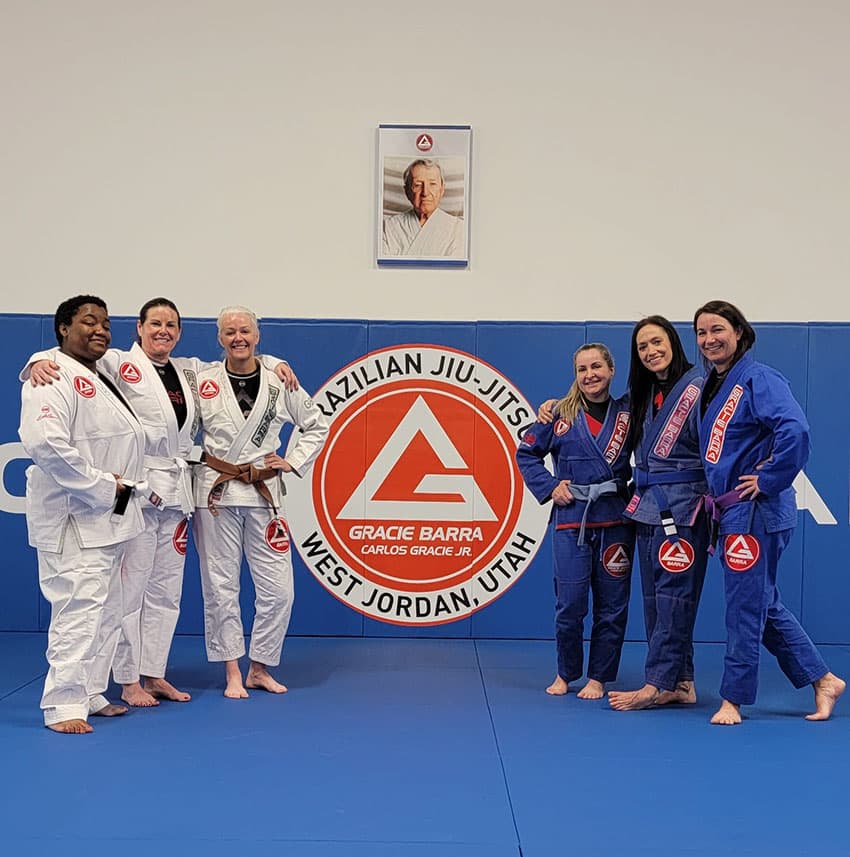 Coach Andre and her women's only class at Gracie Barra West Jordan
